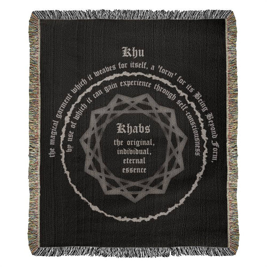 “Khabs is in the Khu” Magickal Heirloom Woven Blanket - Black